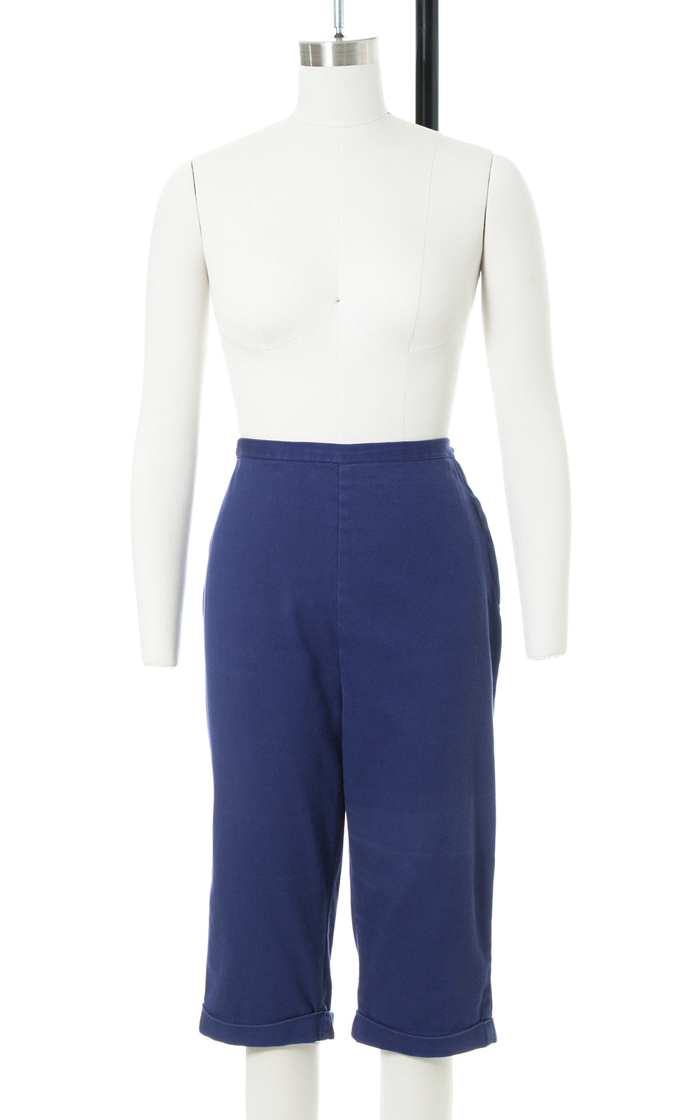 1950s Navy Blue Cotton Capris