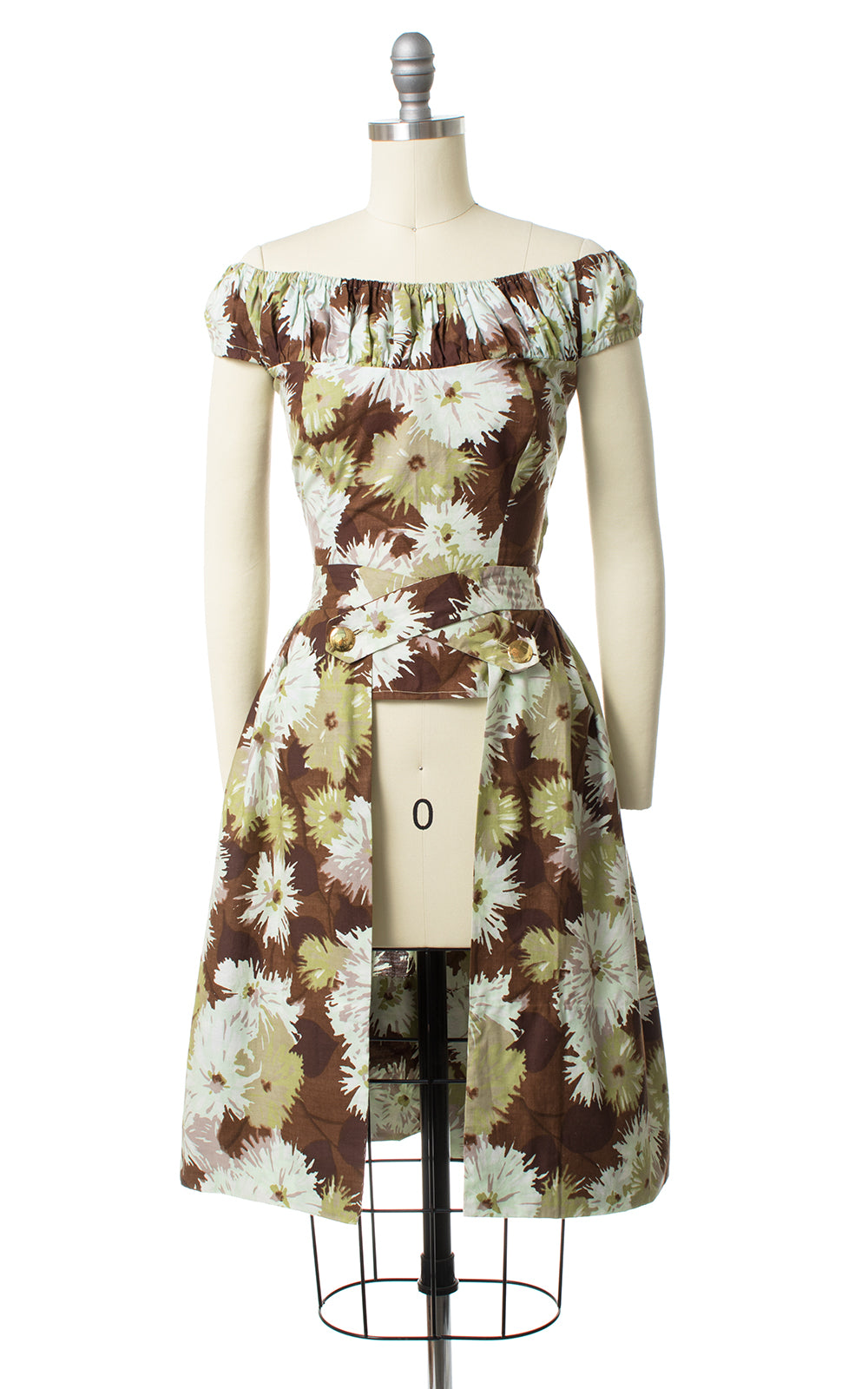 1950s Floral Blouse & Two Skirts Playsuit Set