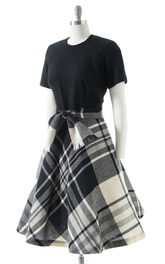 1960s Plaid Wool Dress