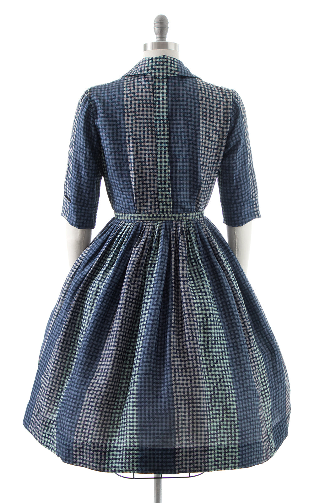 1950s Jonathan Logan Plaid Silk Shirt Dress