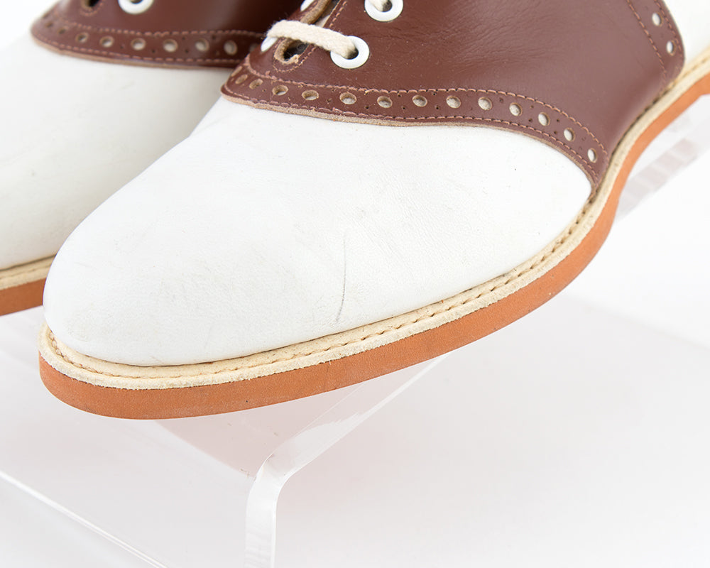1950s Two-Tone Leather Saddle Shoes | US 8 – Birthday Life Vintage