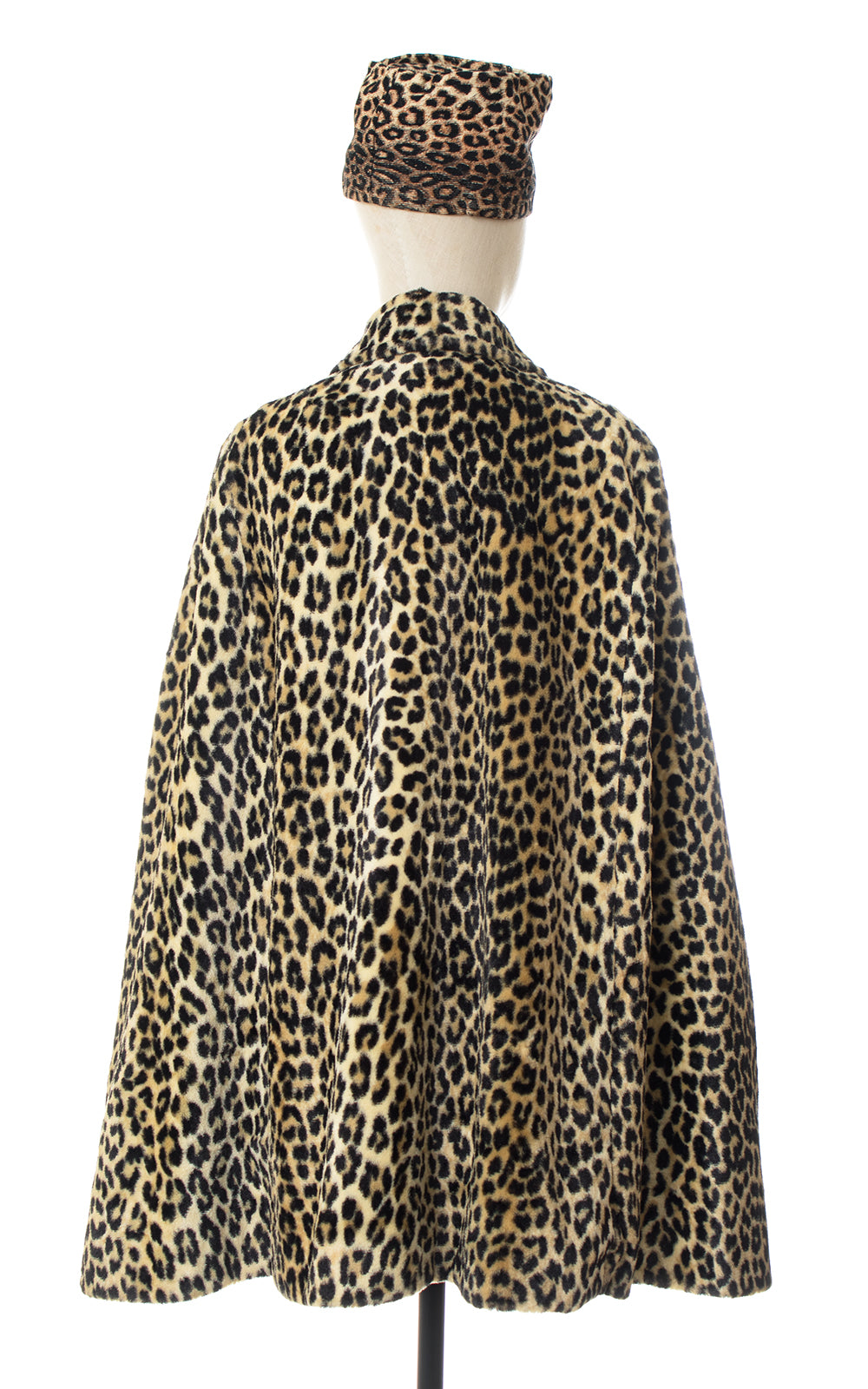 1960s Leopard Print Faux deals Fur Coat Buttoned Cape measures Medium