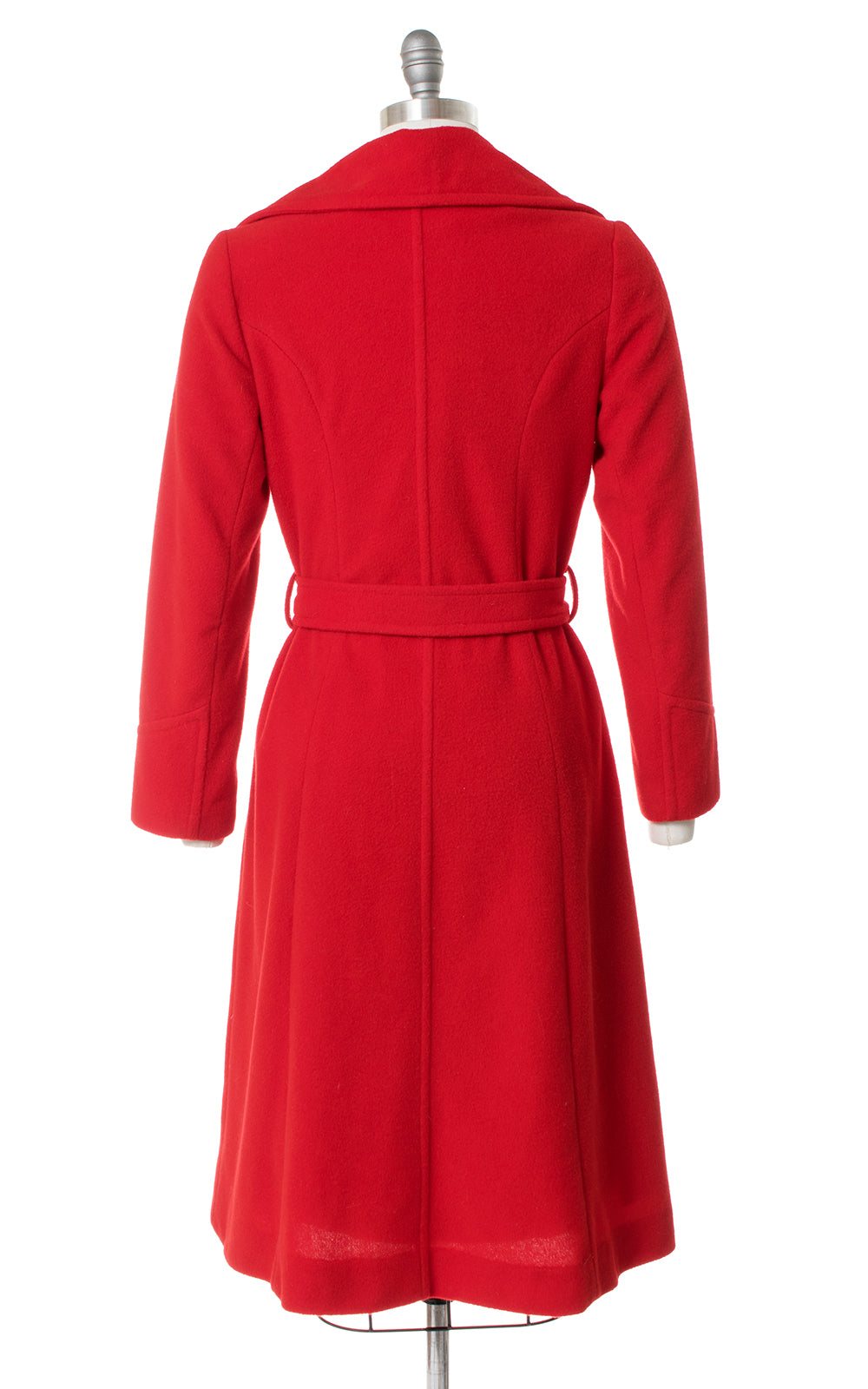 1970s Red Belted Wrap Coat