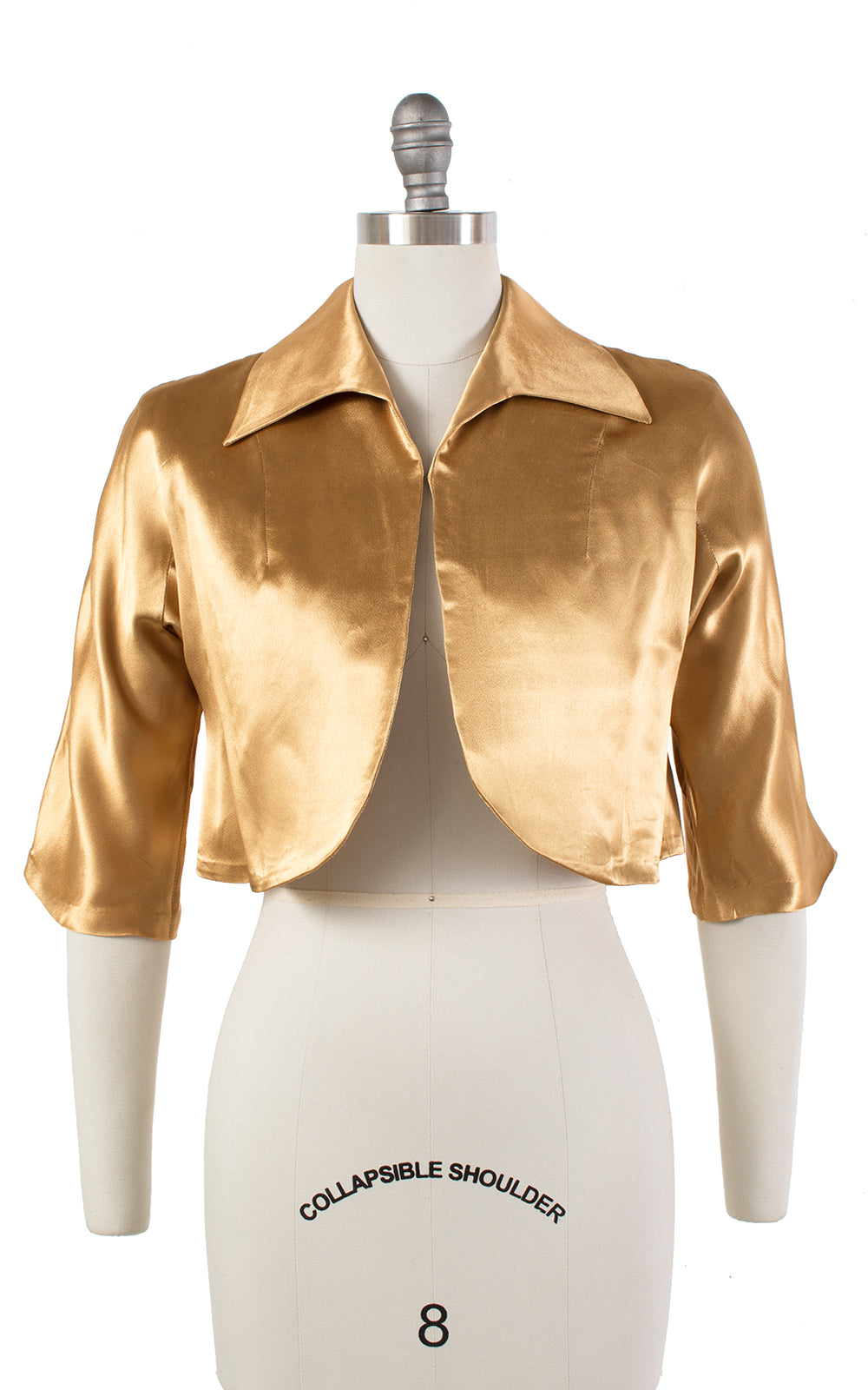 1930s Champagne Gold Liquid Satin Bolero