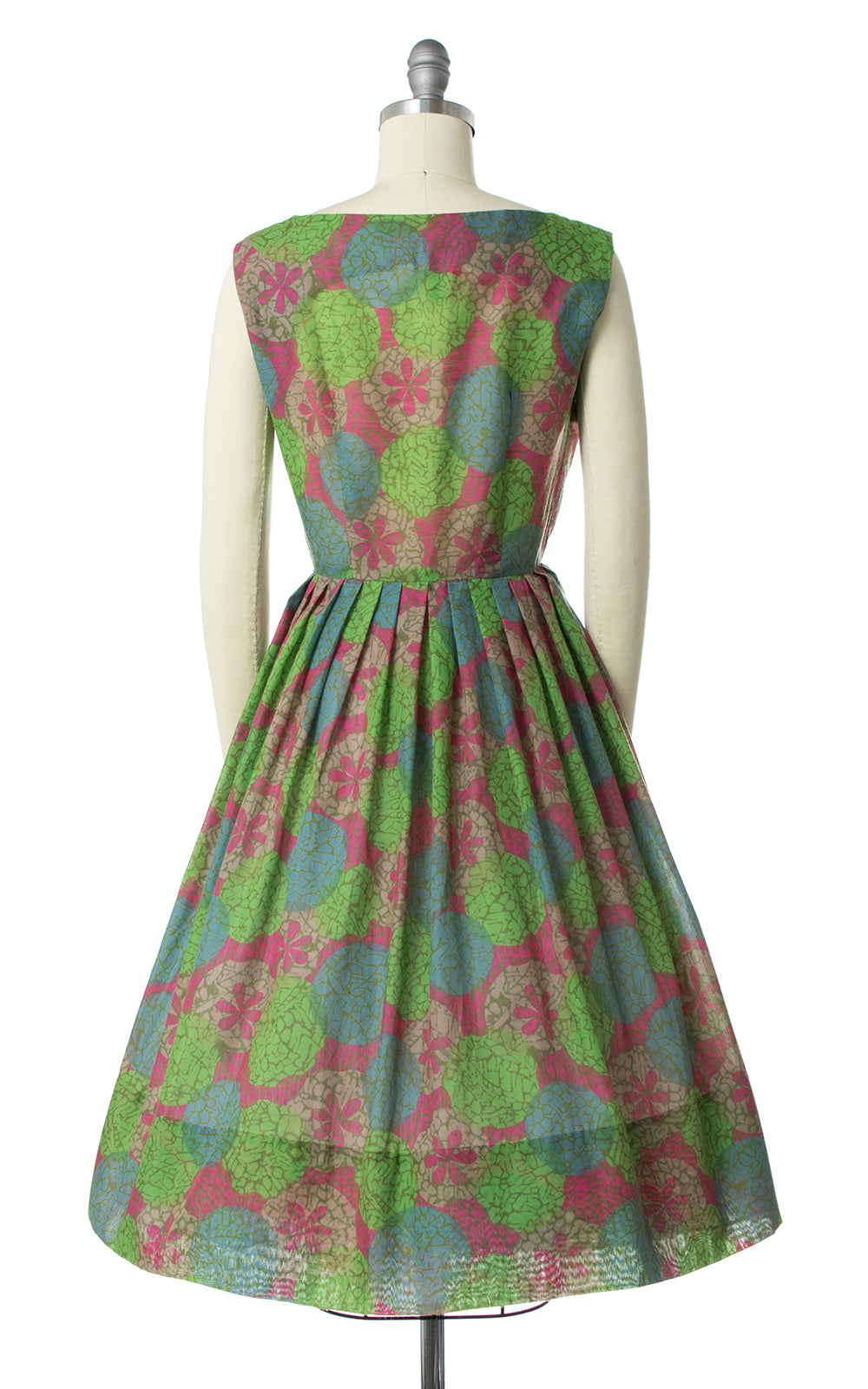 1960s Floral Polka Dot Shirtwaist Sundress