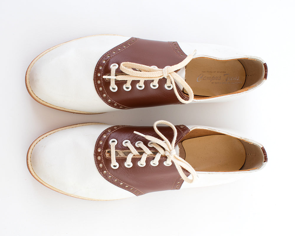 1950s Two-Tone Leather Saddle Shoes