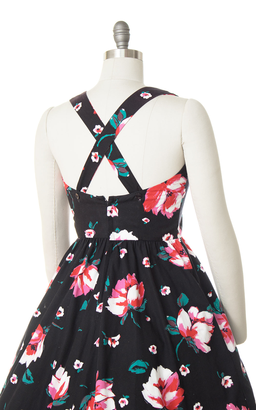 1980s Lanz Floral Criss-Cross Cotton Sundress