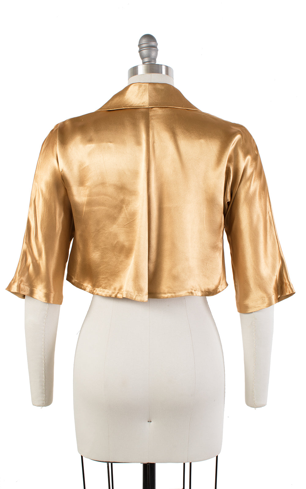 1930s Champagne Gold Liquid Satin Bolero