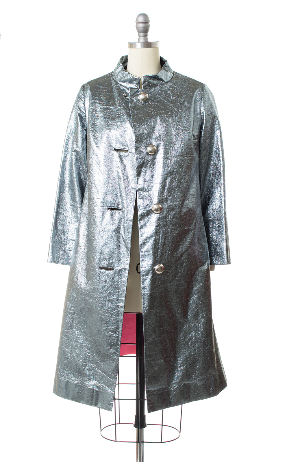 1960s Metallic Silver Tinfoil Raincoat