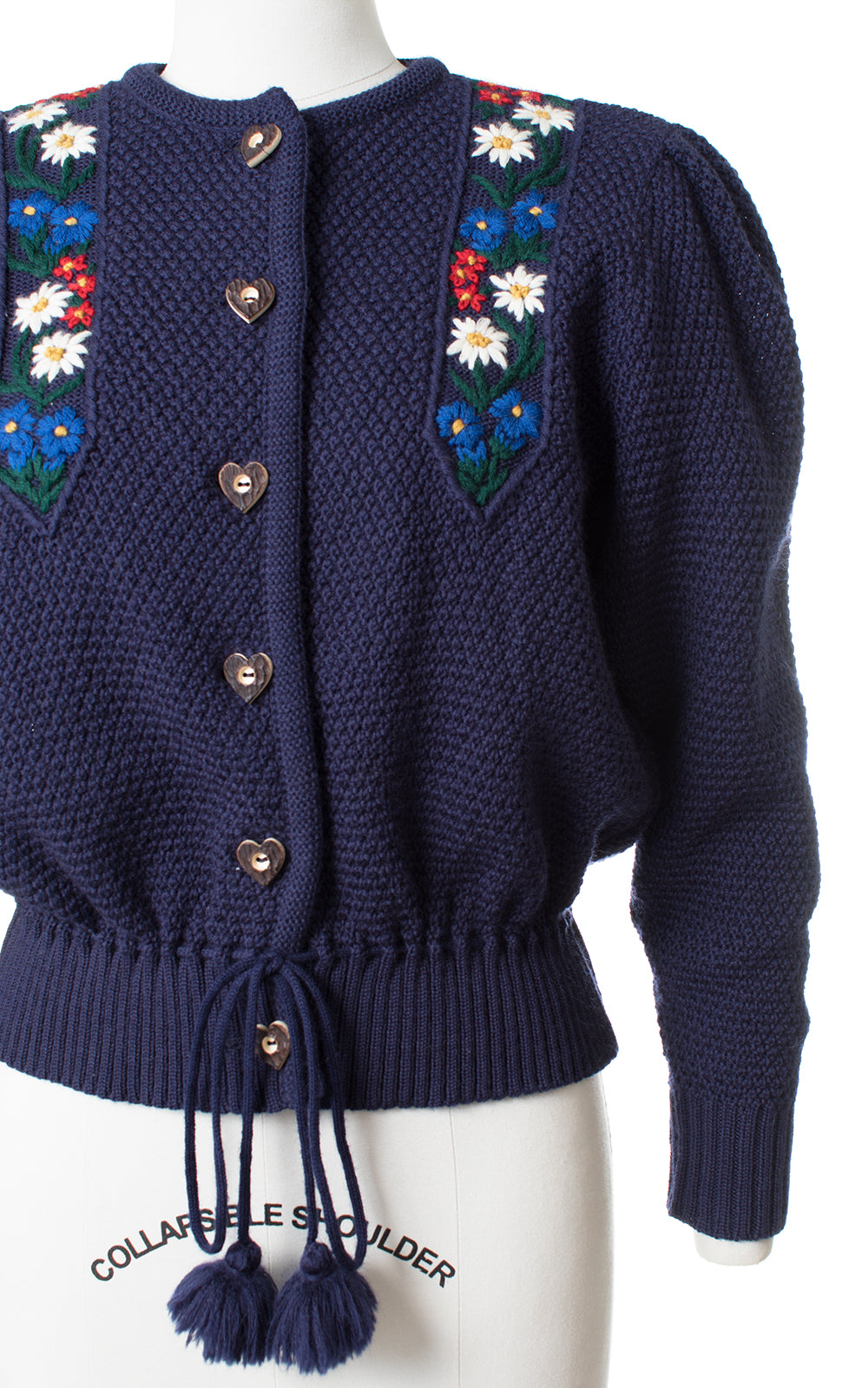 1980s Floral Embroidered Cardigan