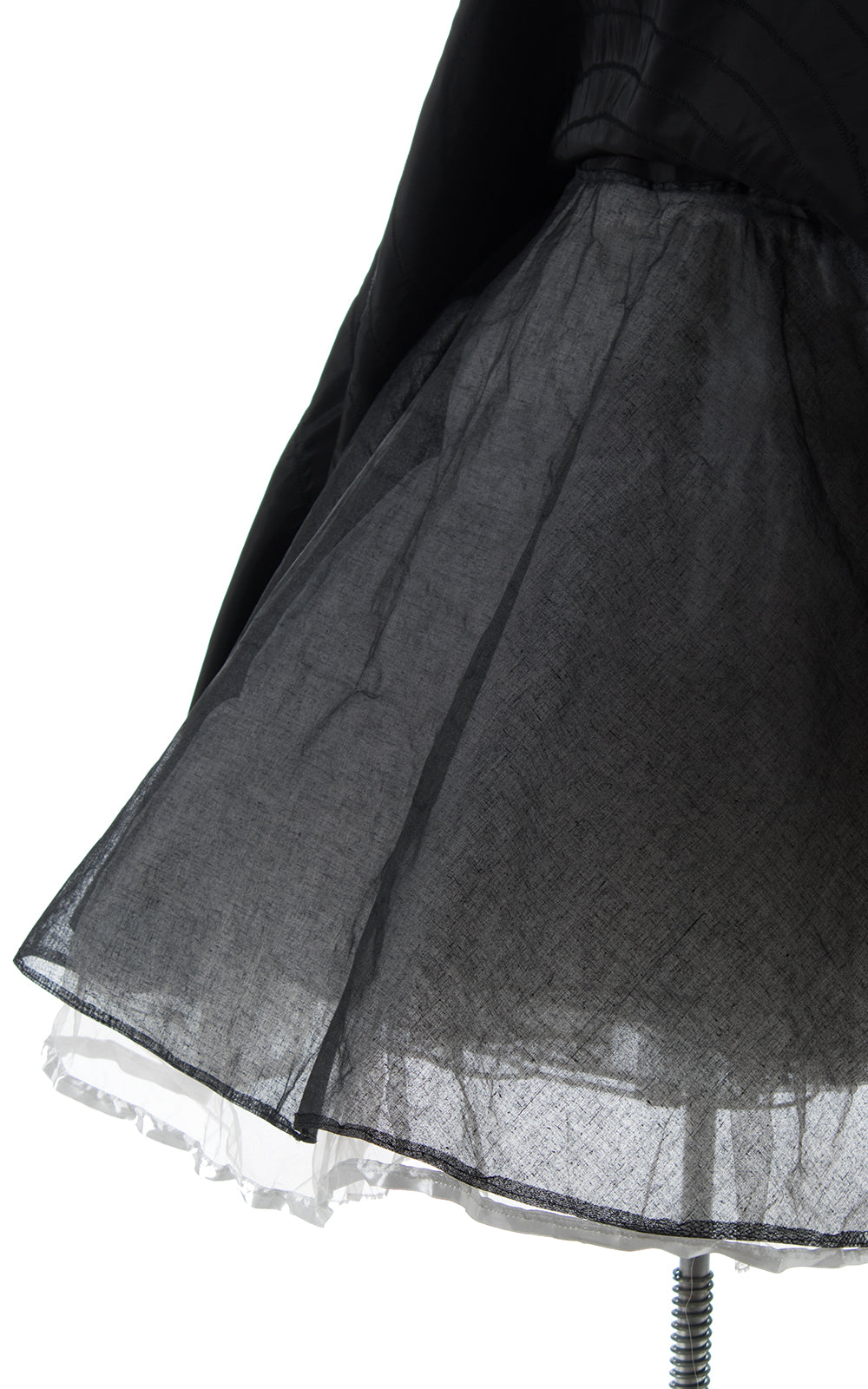 1950s Fred Perlberg Black Velvet & Taffeta Gown