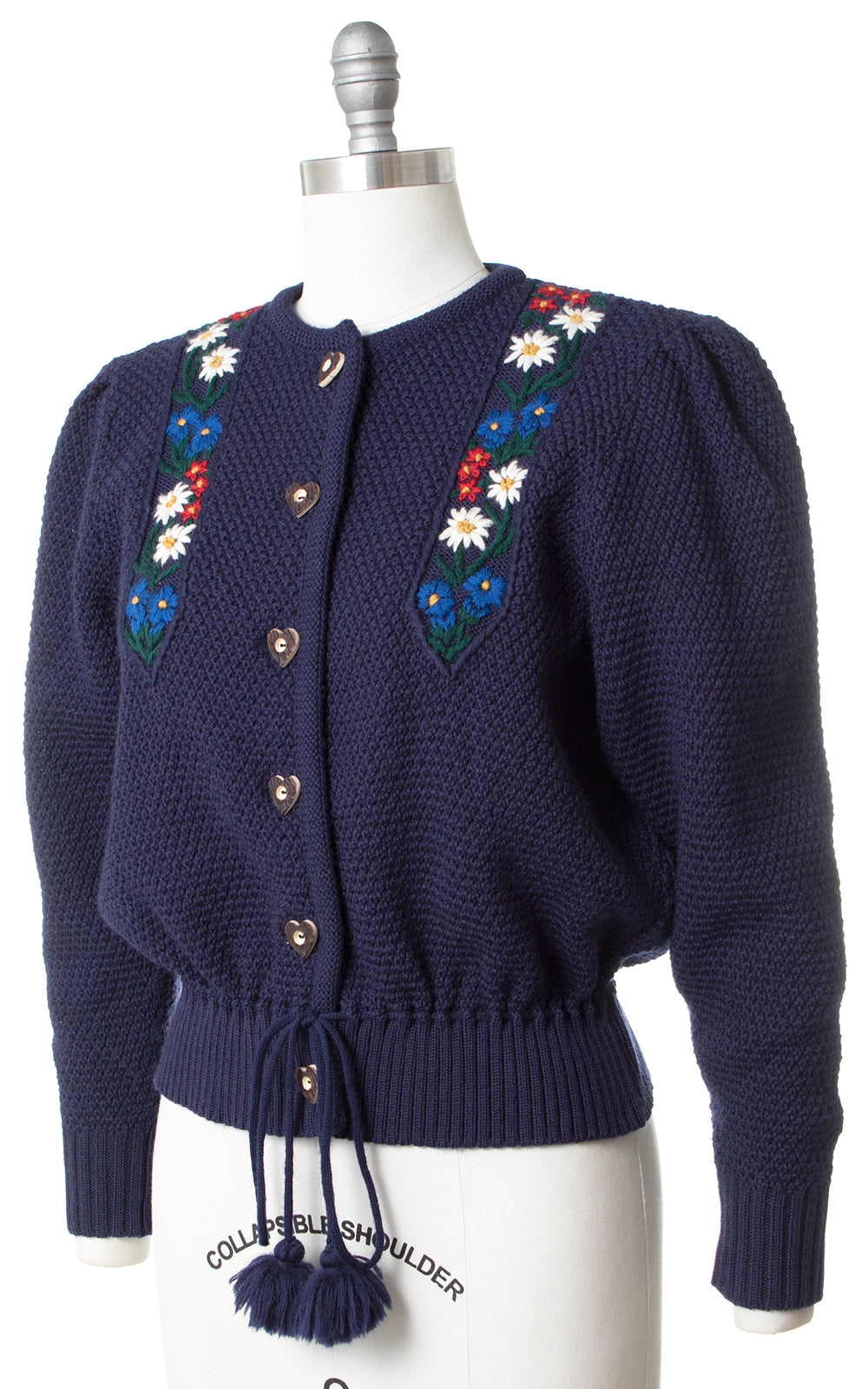 1980s Floral Embroidered Cardigan
