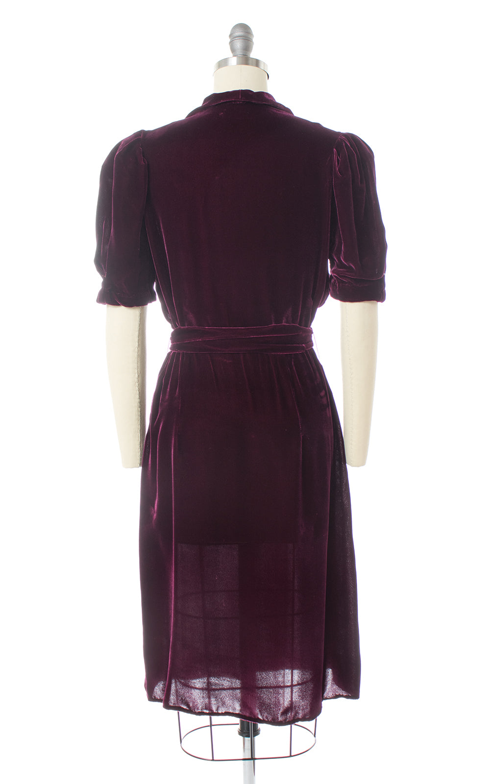 1930s Purple Silk Velvet Dress