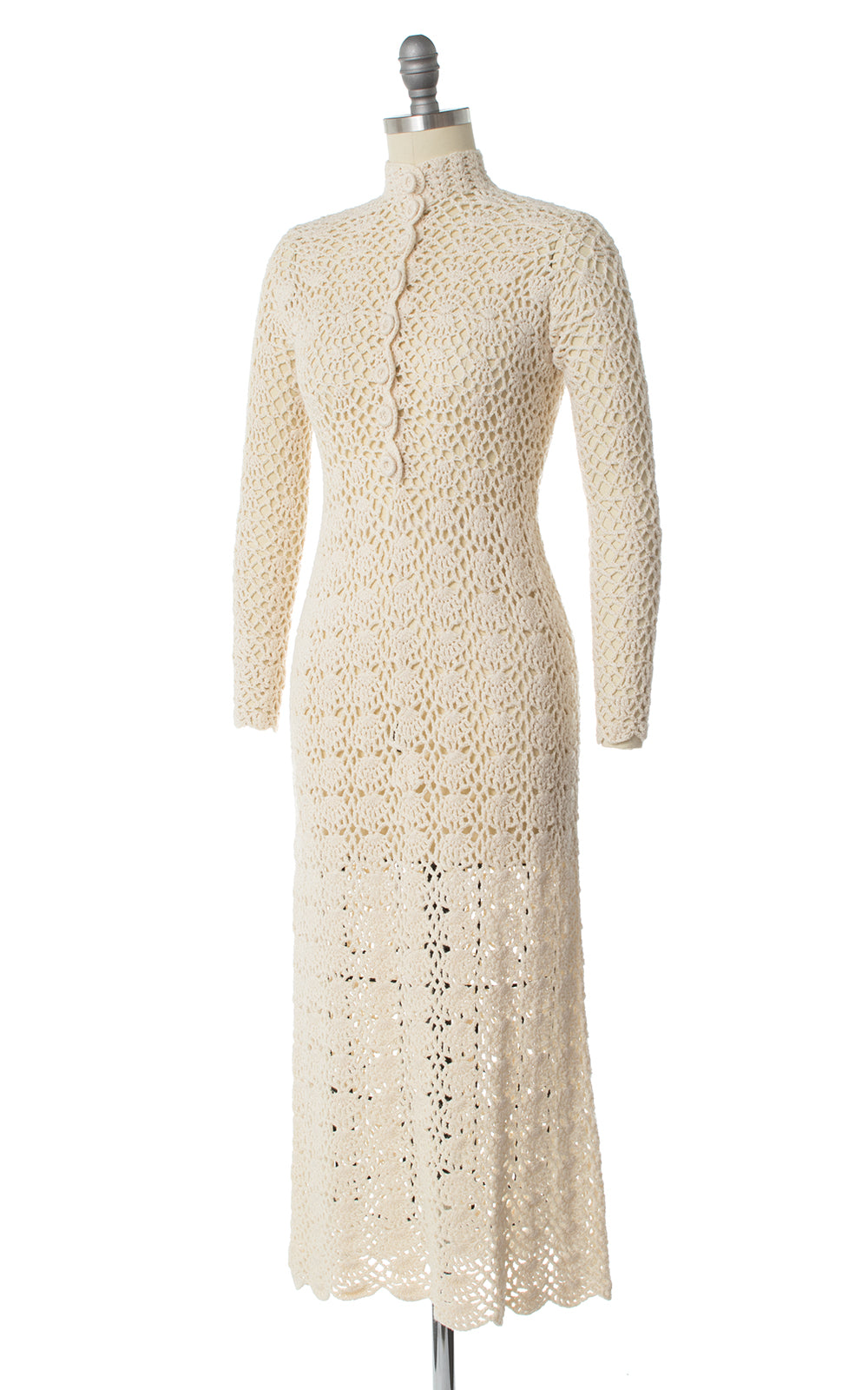 retro crochet dress Festival Cotton Bell Sleeve Color Block Vintage Style Mod 60s 70s Boho Hippie Coquette Lolita Whimsy Goth Sweater Dress Casual dresses The Jaycee Crochet Dress offers a blend of style and comfort 1970s Cream Crochet Dress |