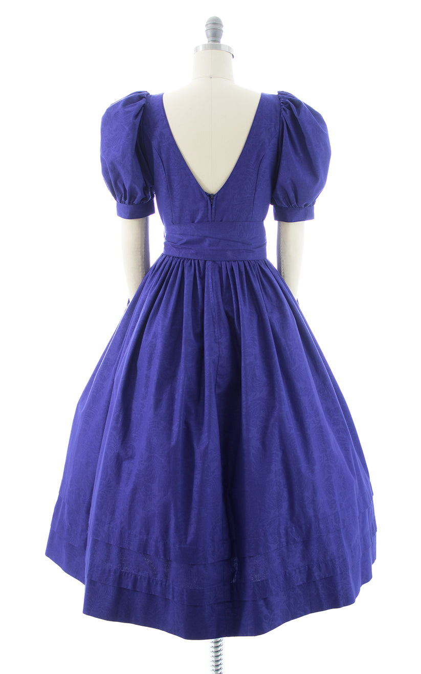 1980s Laura Ashley Puff Sleeve Dress with Pockets xsmall/small