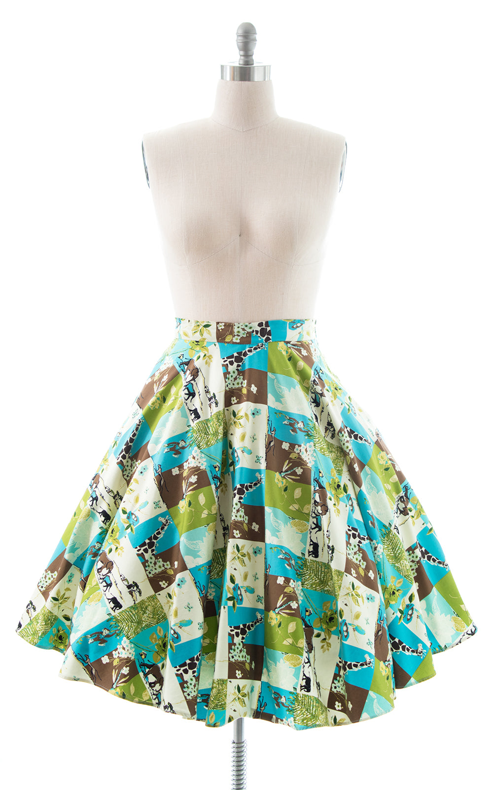 1950s Style Animals Novelty Print Circle Skirt