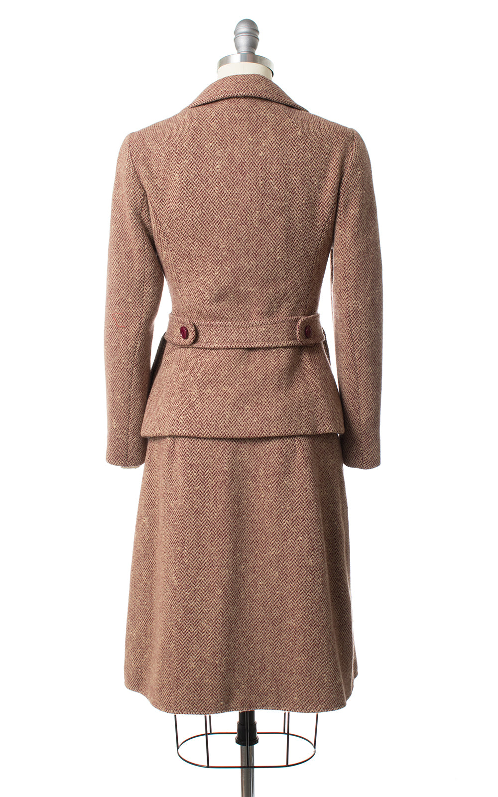 1970s does 1940s Burgundy Wool Blazer and Skirt Suit