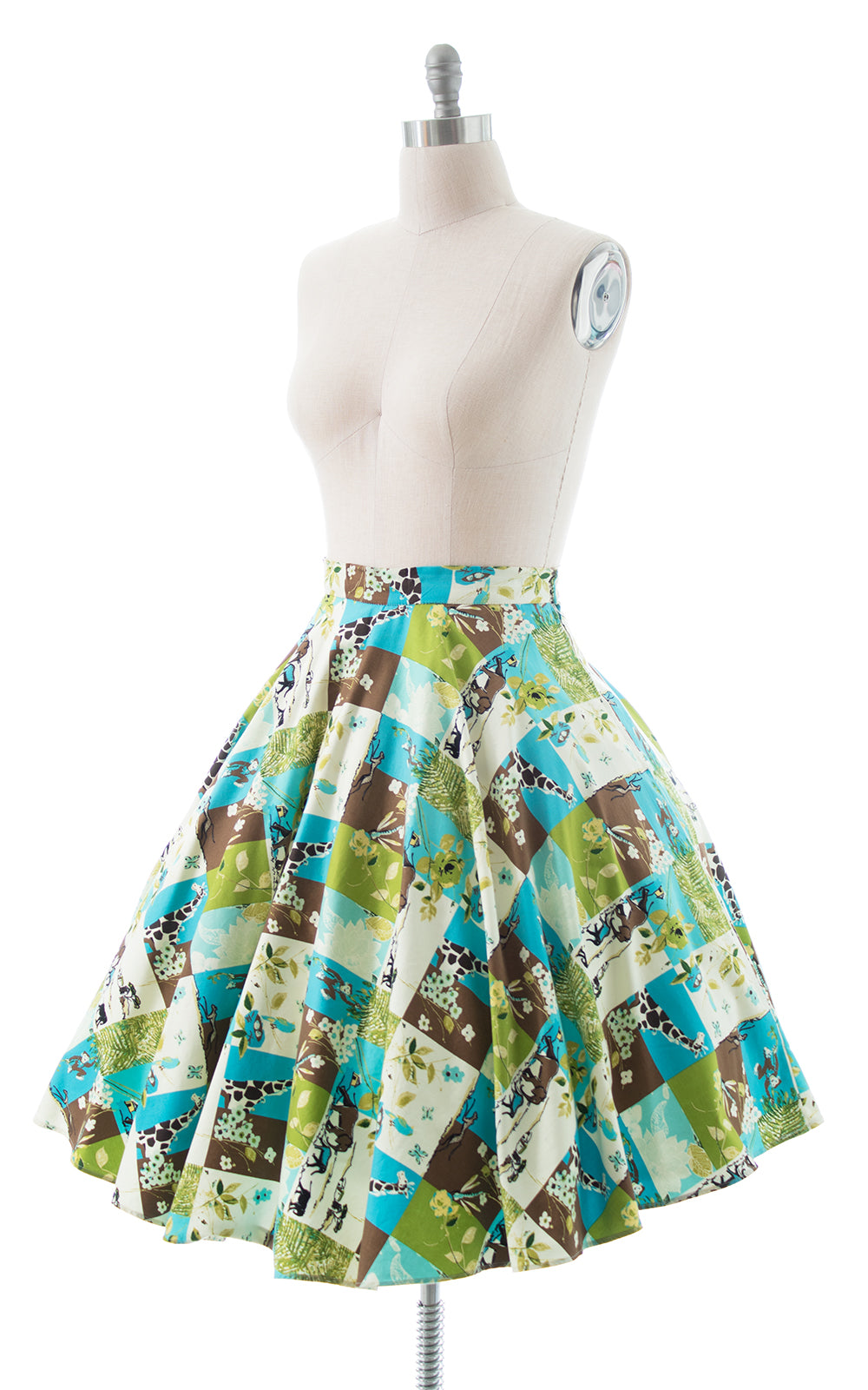 1950s Style Animals Novelty Print Circle Skirt