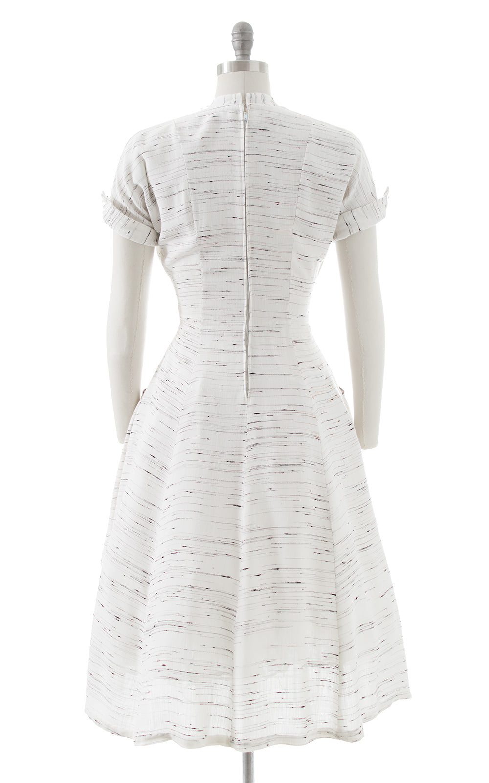 1950s Slubbed Linen Dress with Pockets