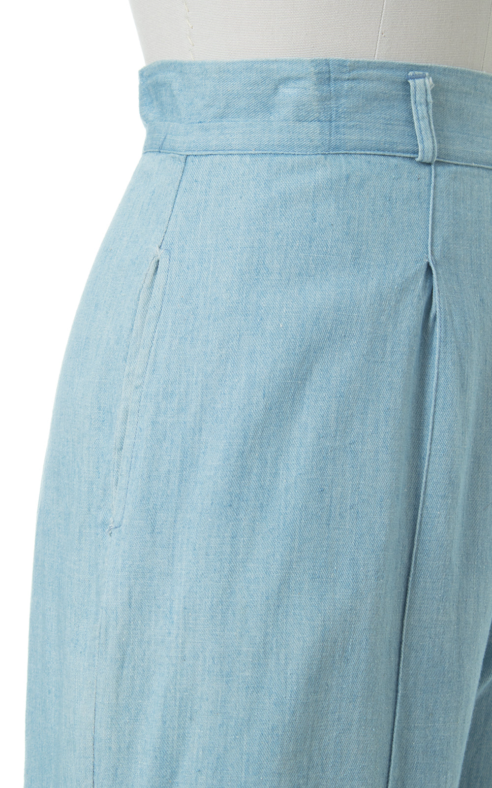 1950s Chambray Wide Leg Cropped Jeans