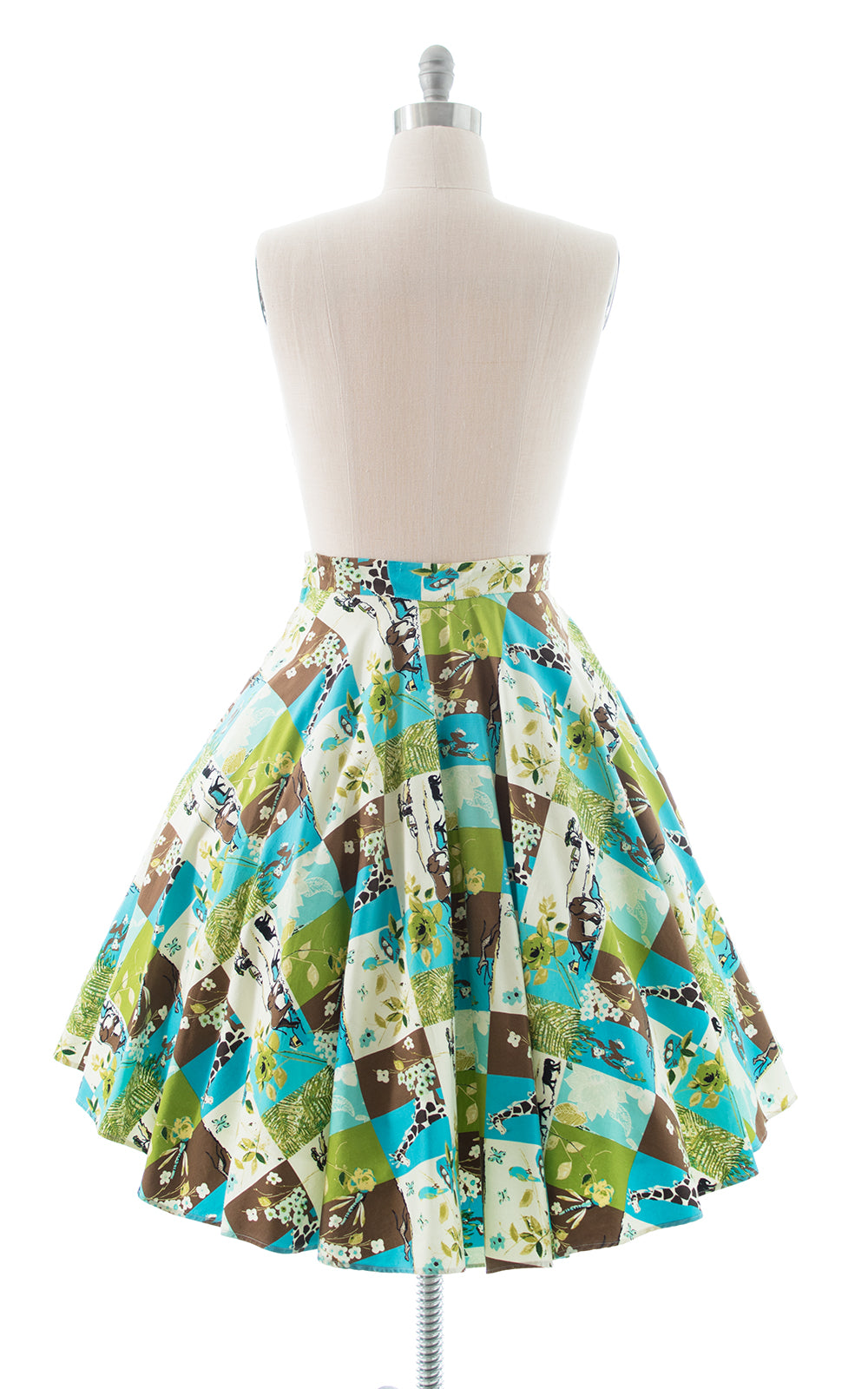 1950s Style Animals Novelty Print Circle Skirt