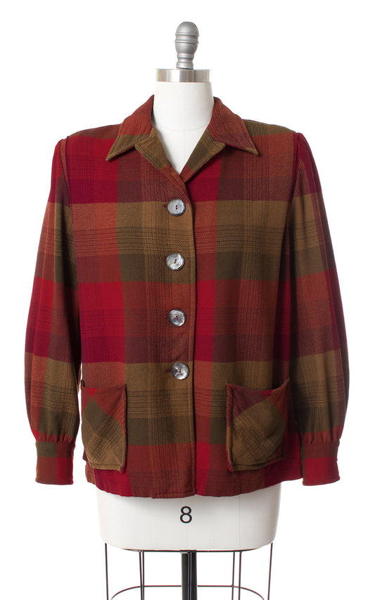 1960s Plaid Wool Pendleton 49er Jacket