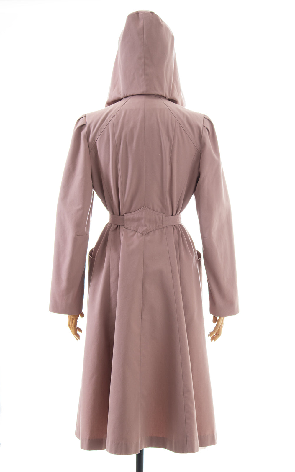 1980s Hooded Belted Princess Trench Coat