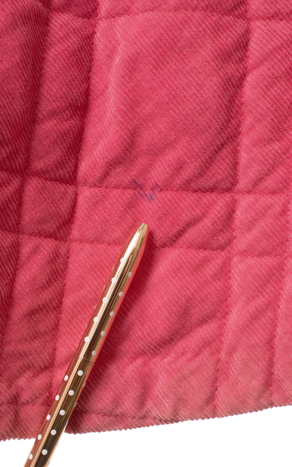 1950s Pink Quilted Corduroy Circle Skirt