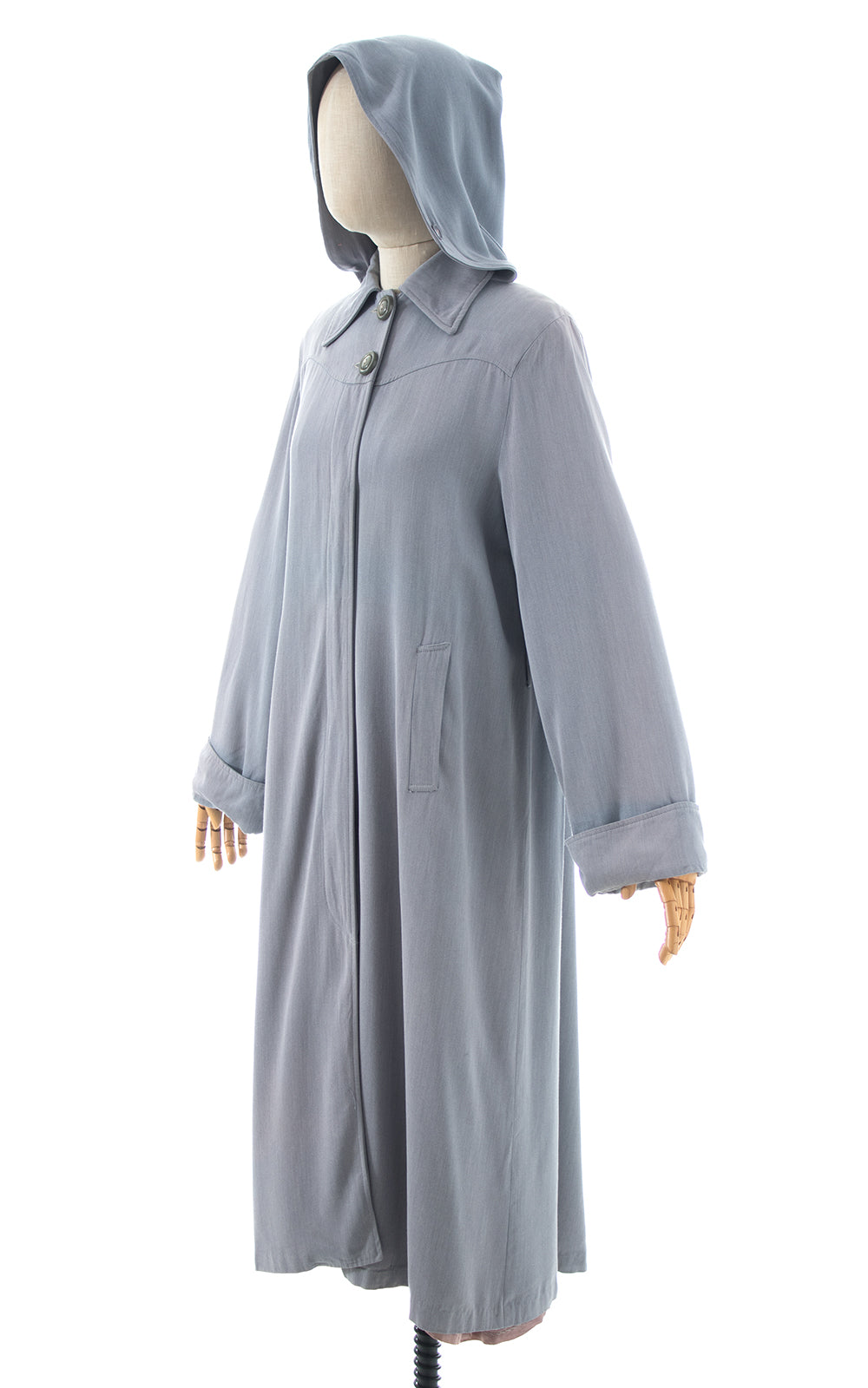 1940s Hooded Raincoat