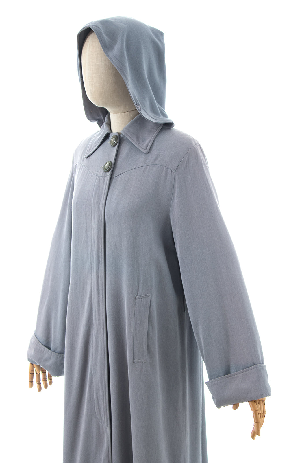 1940s Hooded Raincoat