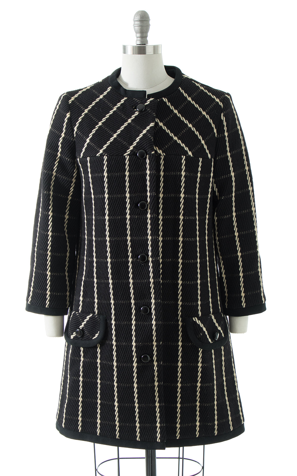 1960s Lilli Ann Plaid Wool Coat
