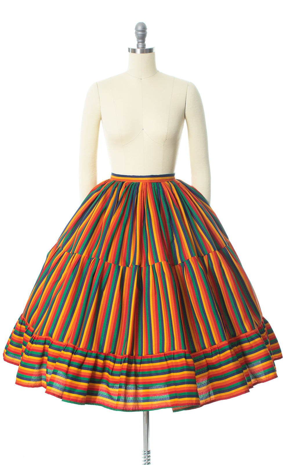 1970s Rainbow Striped Circle Skirt