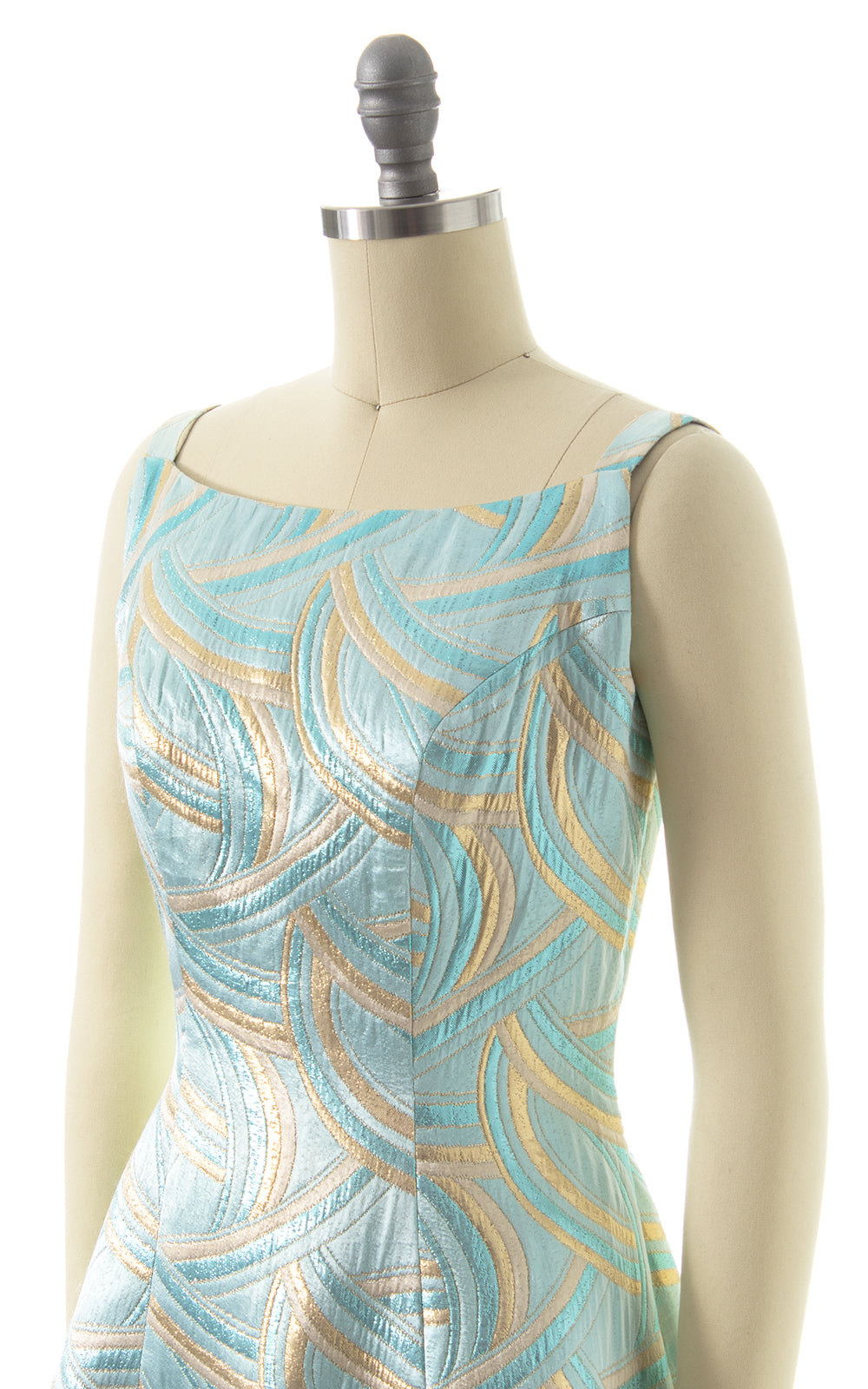 1960s Metallic Swirls Gown