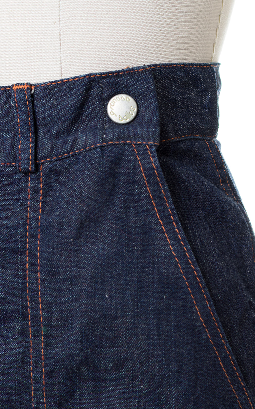 1950s Plaid Cuff Dark Denim Jeans