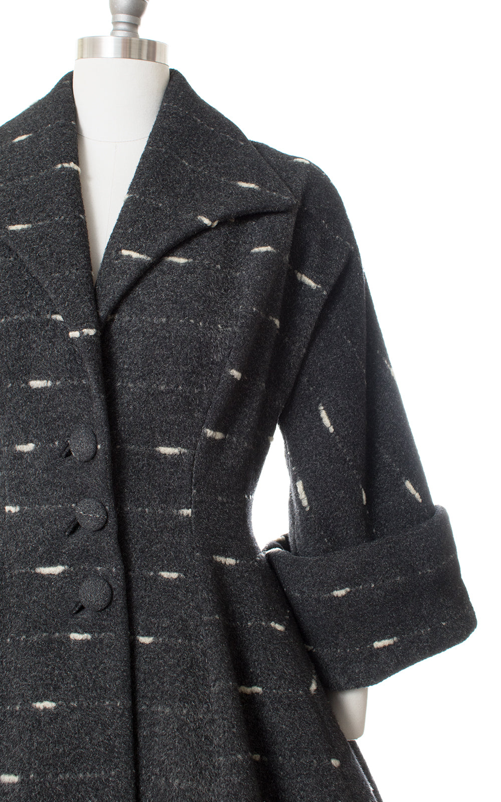 1950s Lilli Ann Flecked Wool Princess Coat