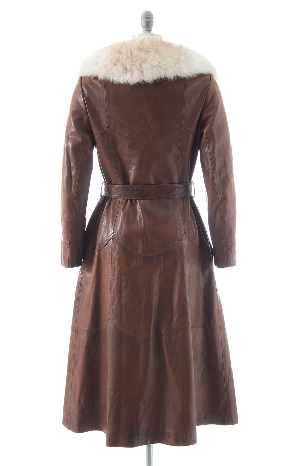 1970s Buttery Soft Leather + Fox Fur Princess Coat