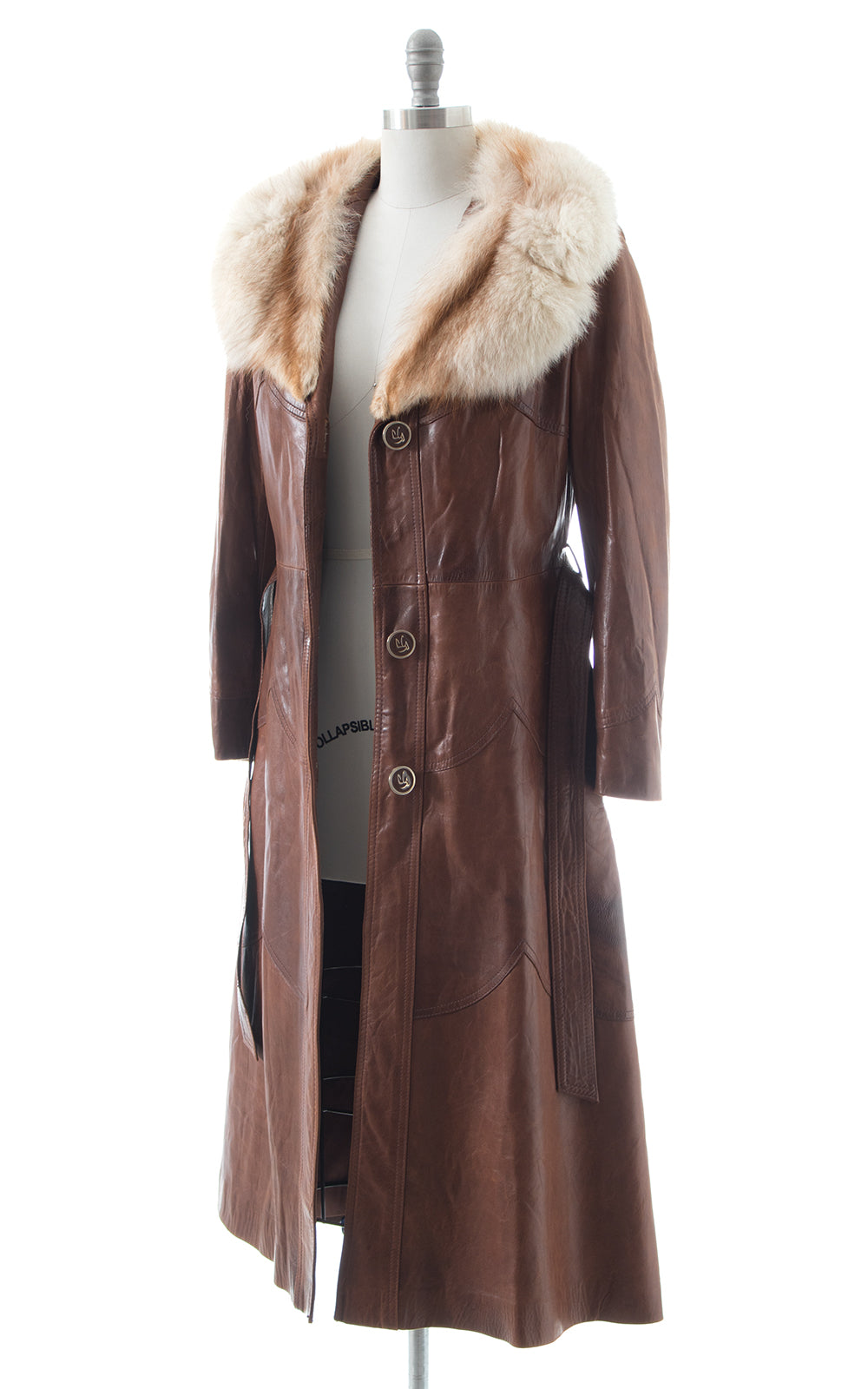 1970s Buttery Soft Leather + Fox Fur Princess Coat