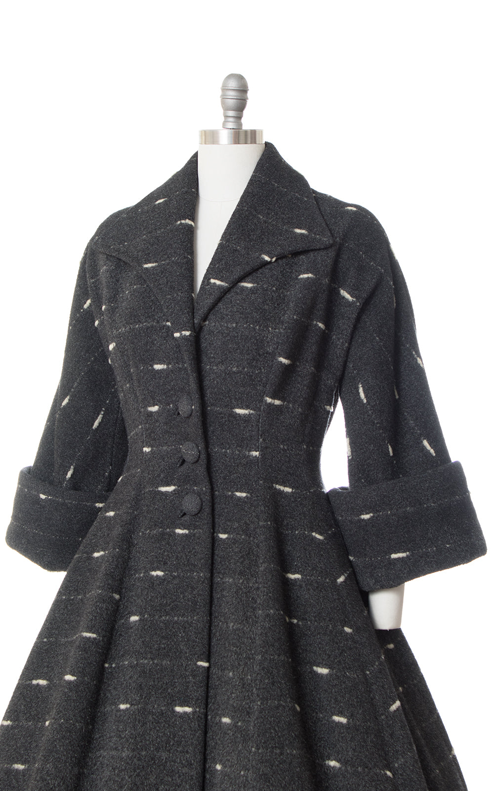 1950s Lilli Ann Flecked Wool Princess Coat