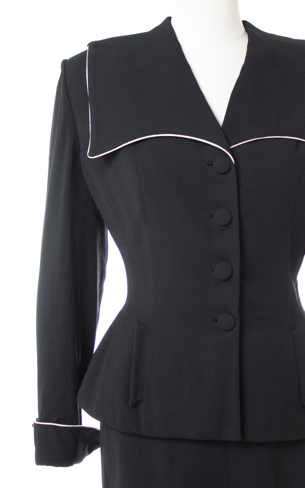 1950s Lilli Ann Black Wool Skirt Suit