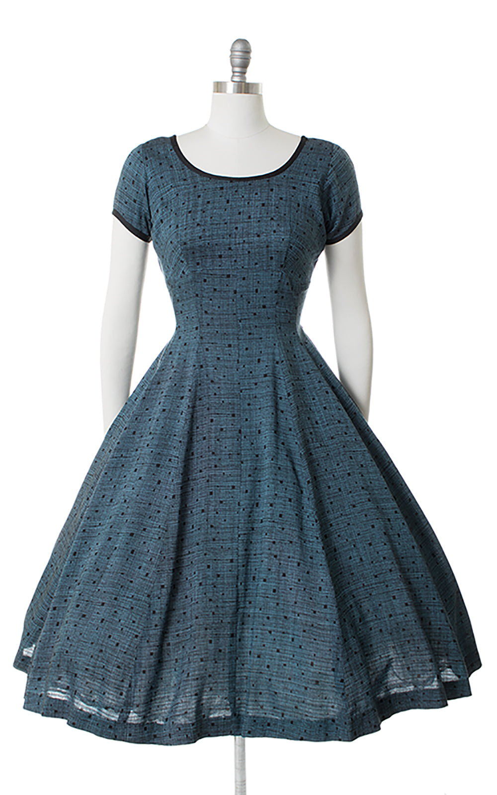 1950s Square Plaid Dress | medium