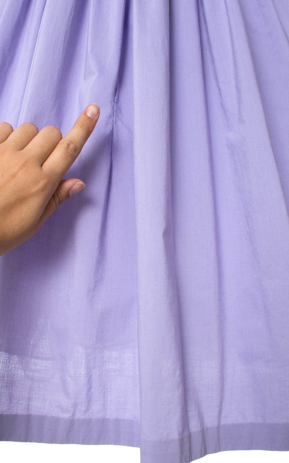 1950s Floral Embroidered Lavender Dress