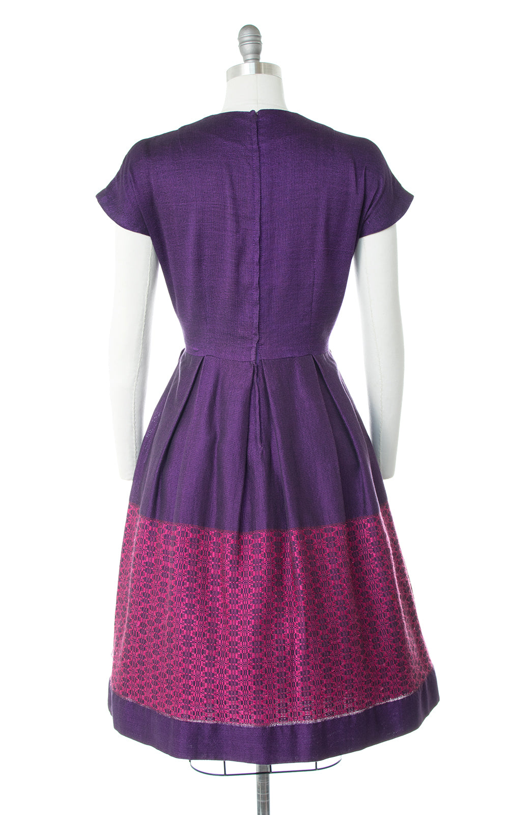 1950s Hand-Loomed Color Block Dress