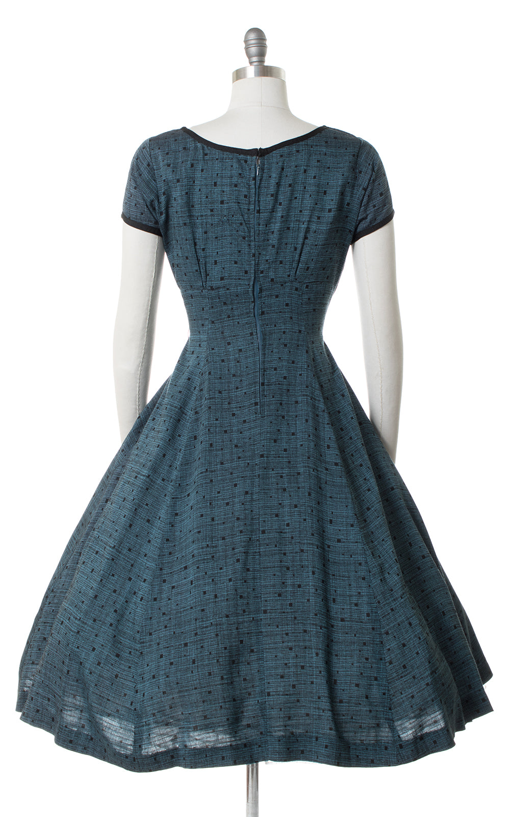 1950s Square Plaid Dress | medium