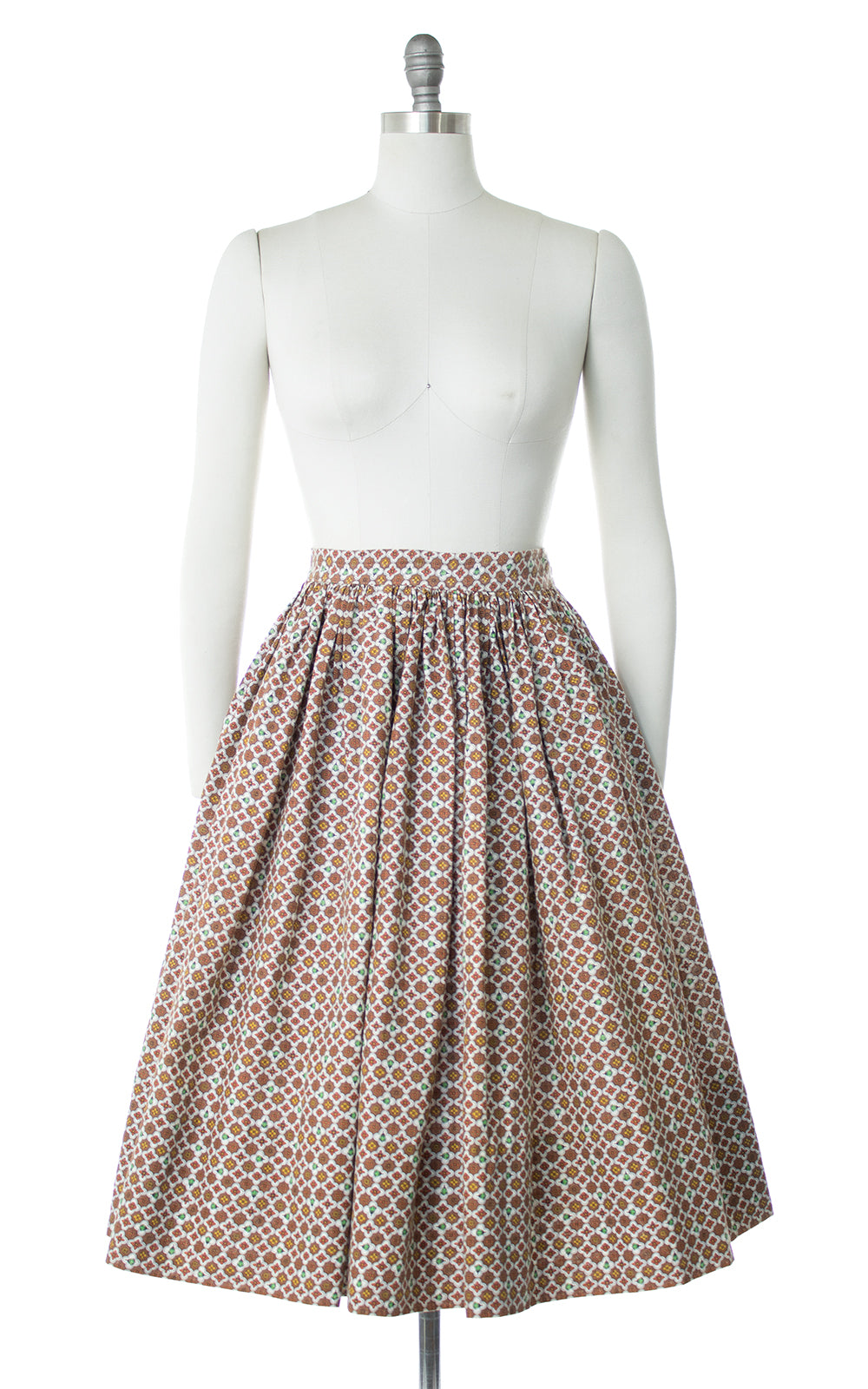 1950s Floral Cotton Skirt