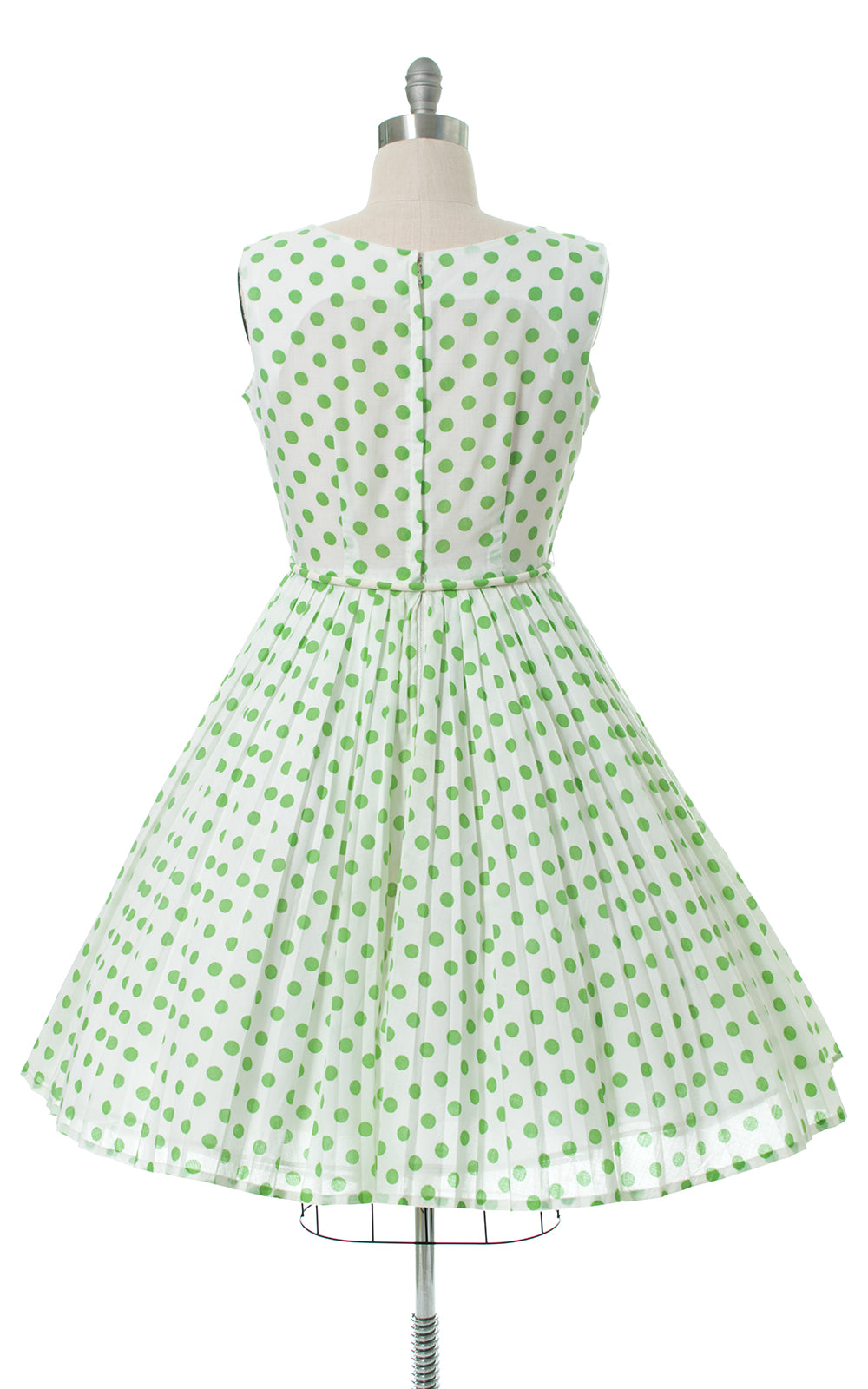 1950s Polka Dot Accordion Pleated Sundress