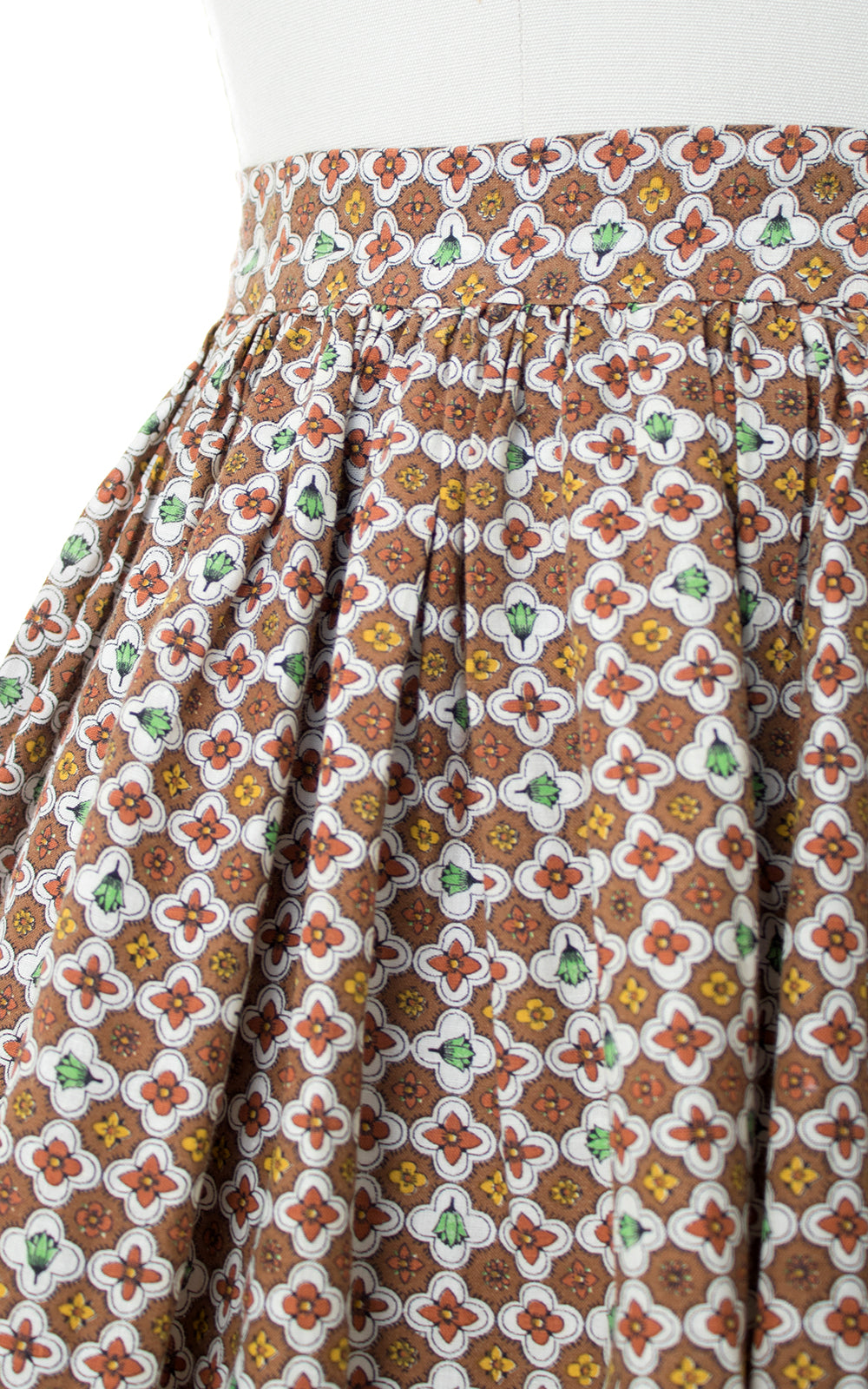 1950s Floral Cotton Skirt
