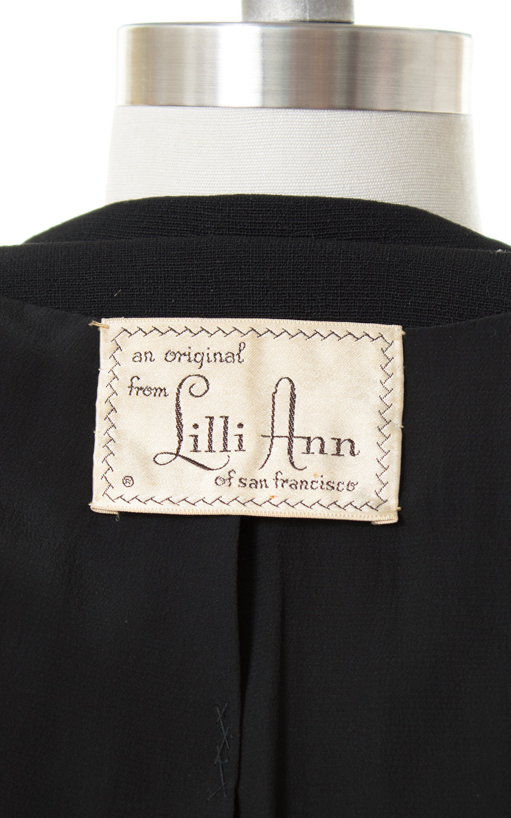 1950s Lilli Ann Black Wool Skirt Suit