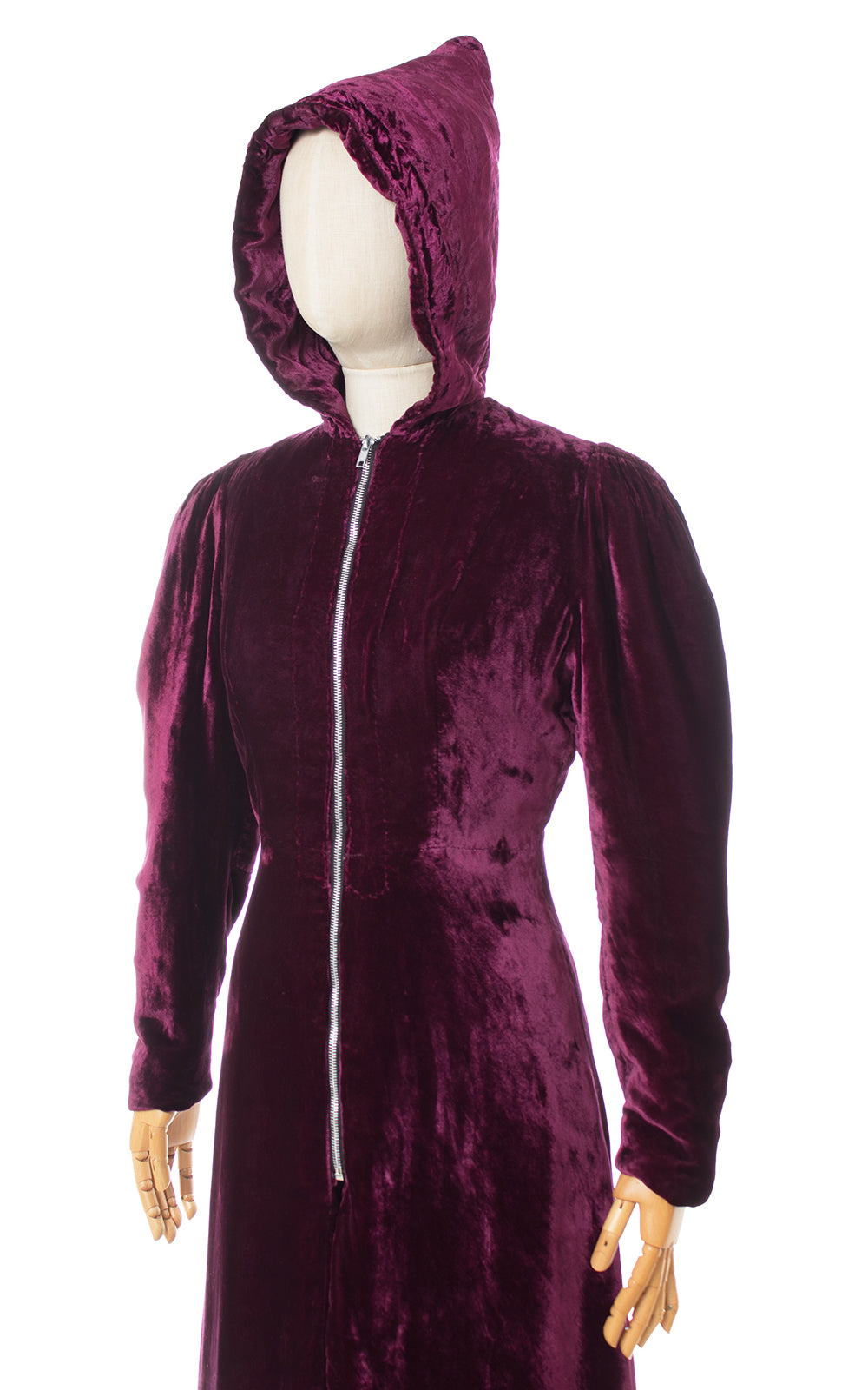 Velvet coat best sale with hood