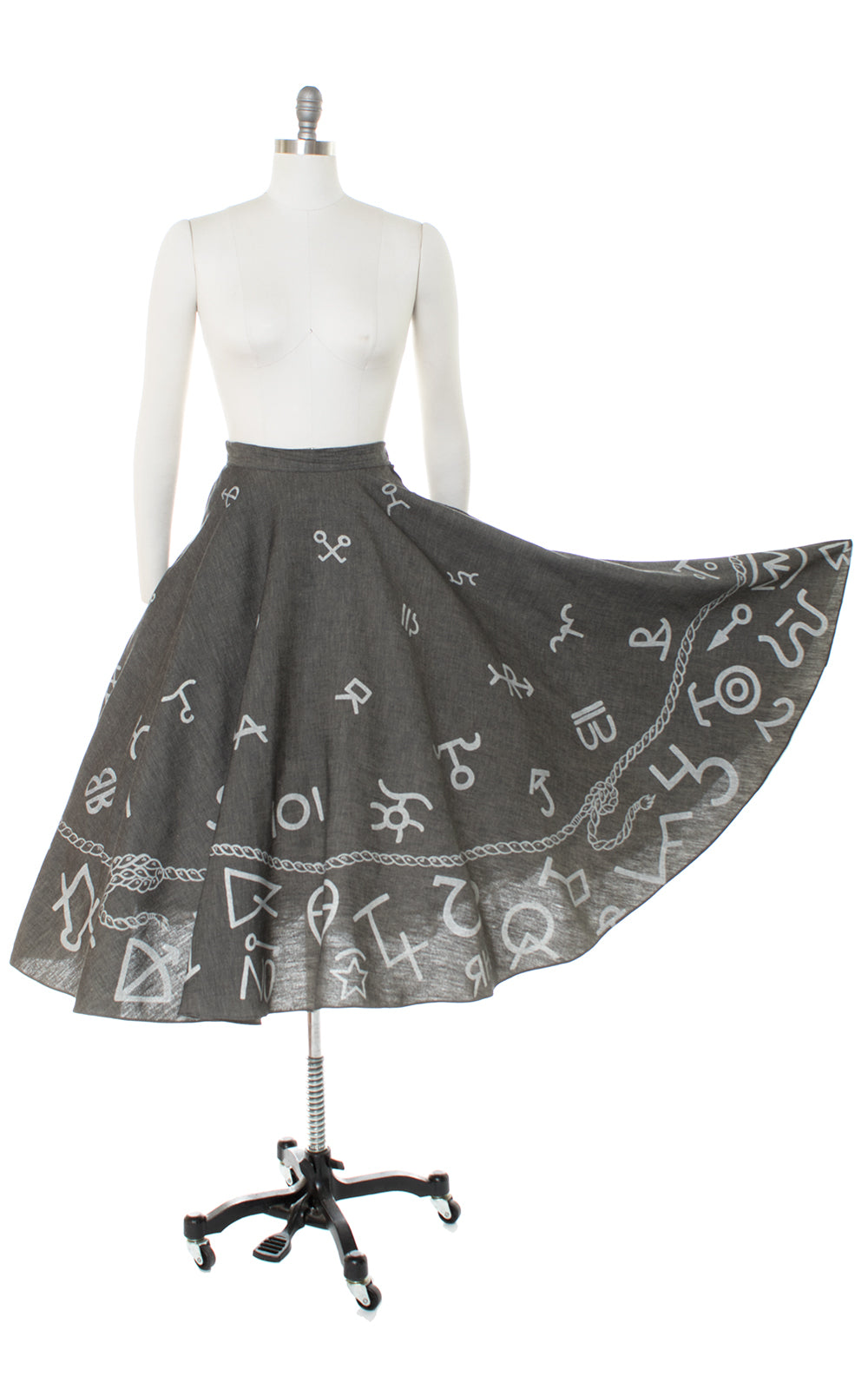 1950s Cattle Branding Novelty Print Circle Skirt
