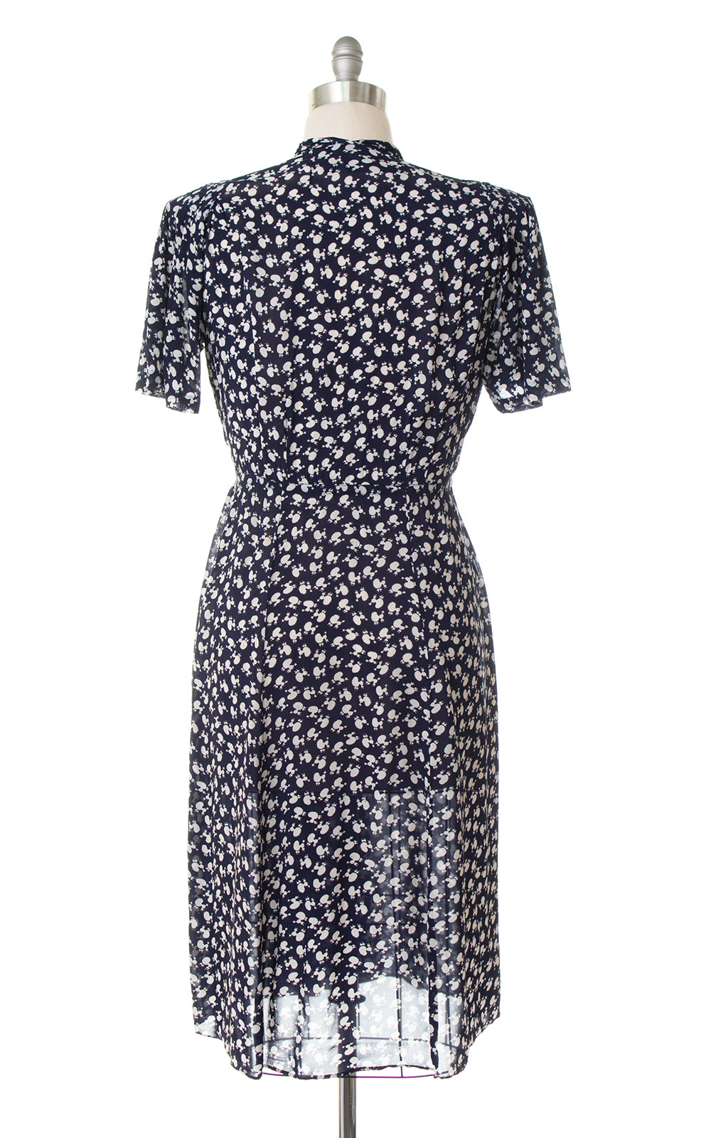 1940s Poodle Novelty Print Rayon Shirtwaist Dress